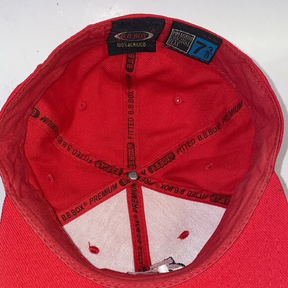 St Louis Cardinals B.B. Box Premium Fitted Hat 7 3/8 Red Cap Flat Bill MLB - Picture 9 of 13